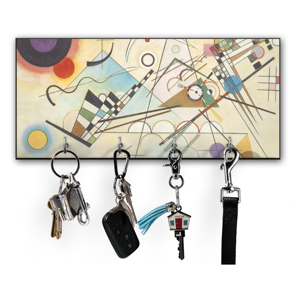 Custom Kandinsky Composition 8 Key Hanger w/ 4 Hooks