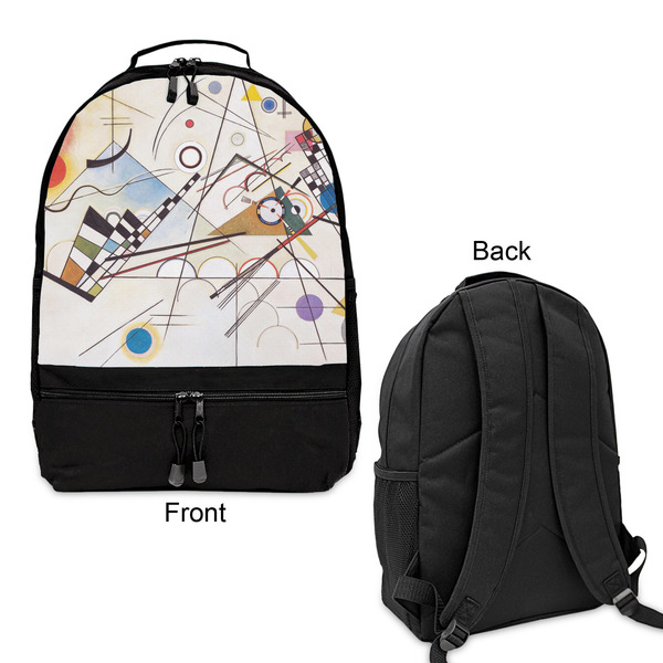 Kandinsky Composition 8 Large Backpack - Black - Front & Back View
