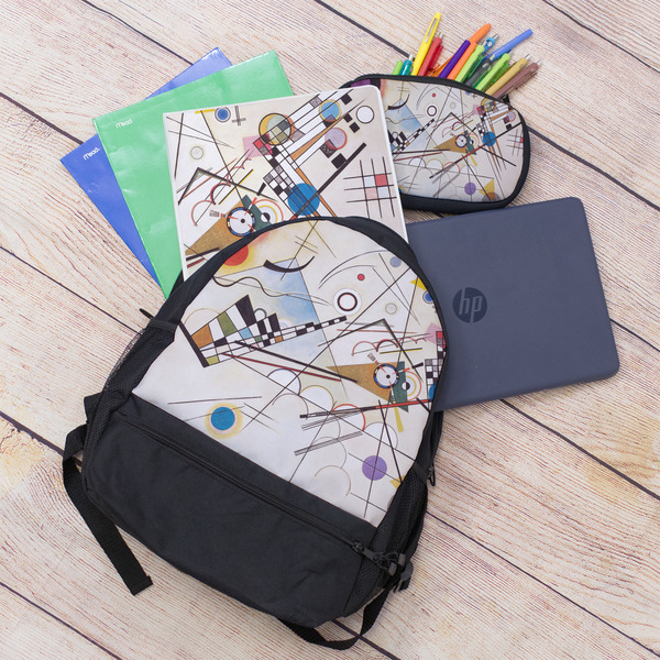 Kandinsky Composition 8 Large Backpack - Black - With Stuff