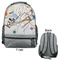 Kandinsky Composition 8 Large Backpack - Gray - Front & Back View