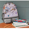 Kandinsky Composition 8 Large Backpack - Gray - On Desk