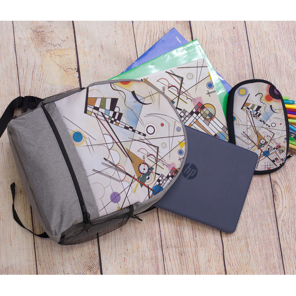 Kandinsky Composition 8 Large Backpack - Gray - With Stuff