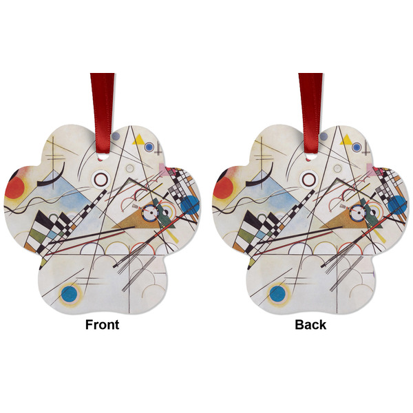 Kandinsky Composition 8 Metal Paw Ornament - Front and Back
