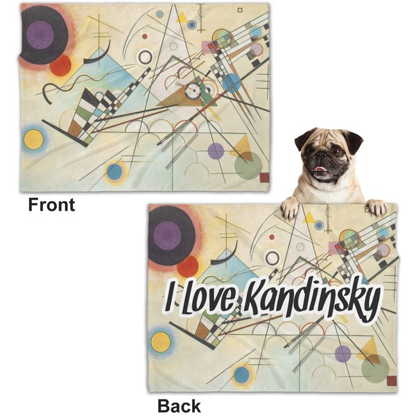 Kandinsky Composition 8 Microfleece Dog Blanket - Regular - Front & Back