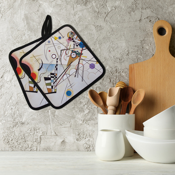 Kandinsky Composition 8 Neoprene Pot Holder - Set of 2  LIFESTYLE