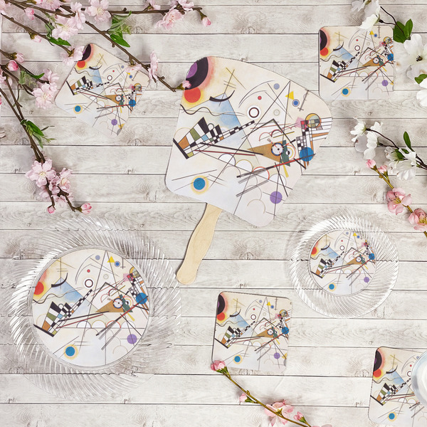 Kandinsky Composition 8 Party Supplies Combination Image - All items - Plates, Coasters, Fans
