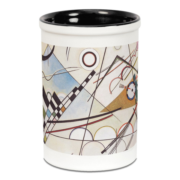 Custom Kandinsky Composition 8 Ceramic Pencil Holders - Black