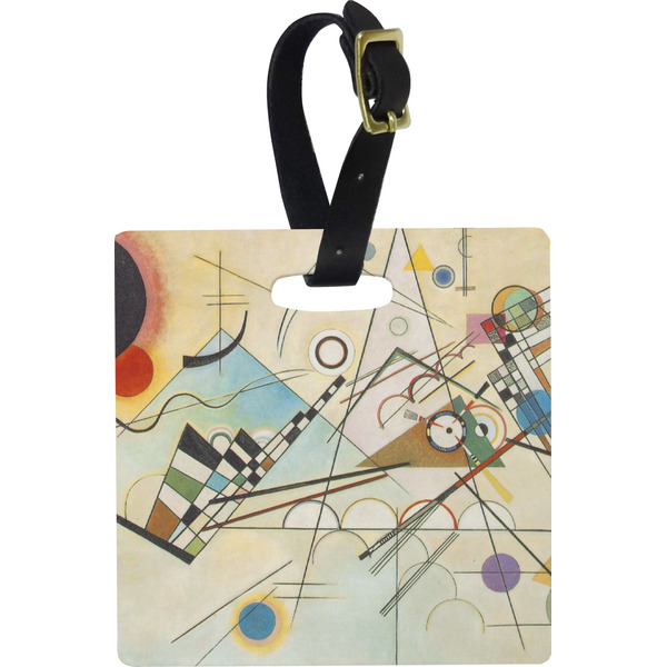 Custom Kandinsky Composition 8 Plastic Luggage Tag - Square