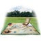 Kandinsky Composition 8 Picnic Blanket - with Basket Hat and Book - in Use