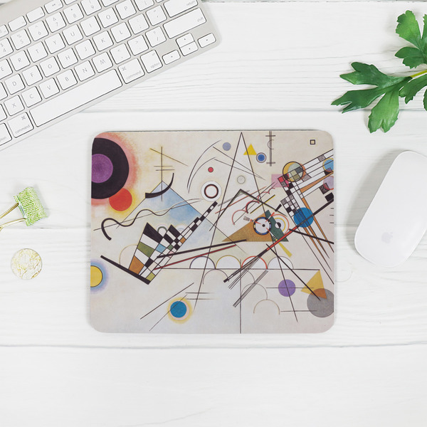 Kandinsky Composition 8 Rectangular Mouse Pad - LIFESTYLE 2
