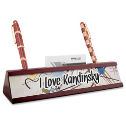 Kandinsky Composition 8 Red Mahogany Nameplate with Business Card Holder