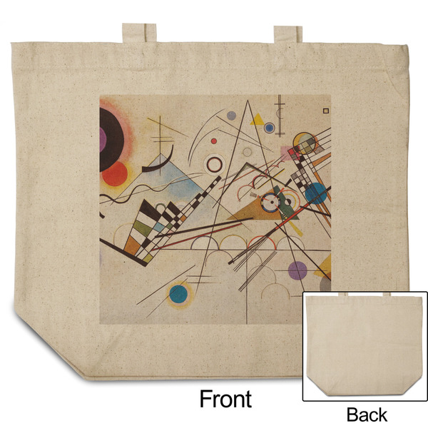 Kandinsky Composition 8 Reusable Cotton Grocery Bag - Front & Back View