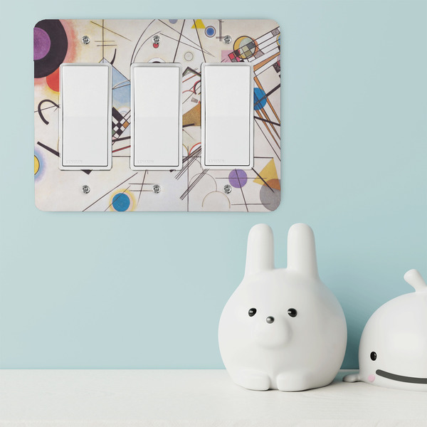 Kandinsky Composition 8 Rocker Light Switch Covers - Triple - IN CONTEXT