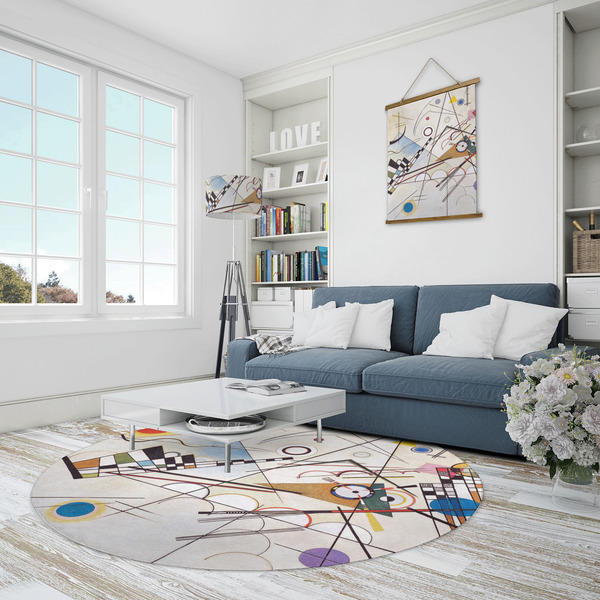 Kandinsky Composition 8 Round Area Rug - IN CONTEXT