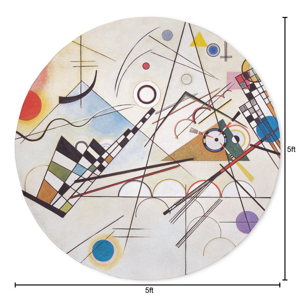 Kandinsky Composition 8 Round Area Rug - Size