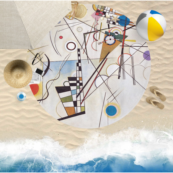 Kandinsky Composition 8 Round Beach Towel Lifestyle