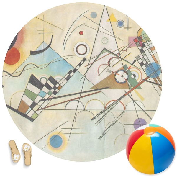 Custom Kandinsky Composition 8 Round Beach Towel