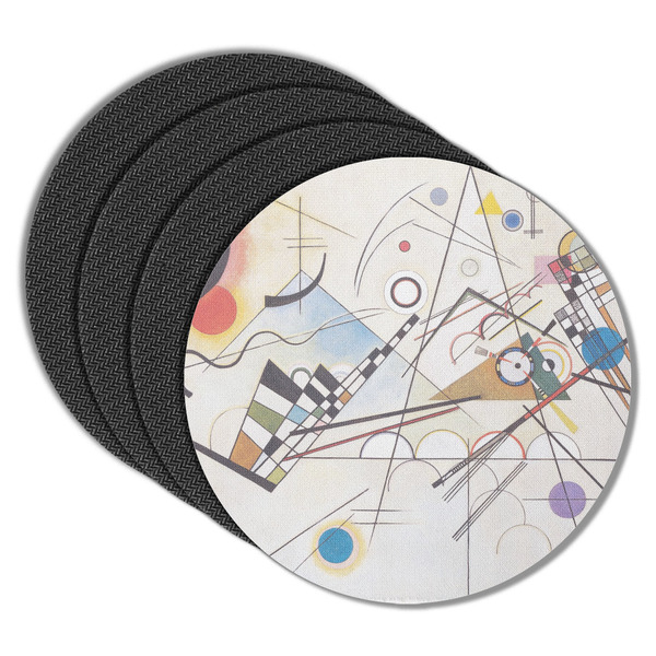 Custom Kandinsky Composition 8 Round Rubber Backed Coasters - Set of 4