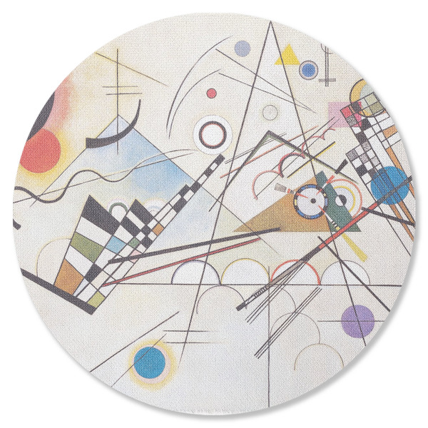 Custom Kandinsky Composition 8 Round Rubber Backed Coaster
