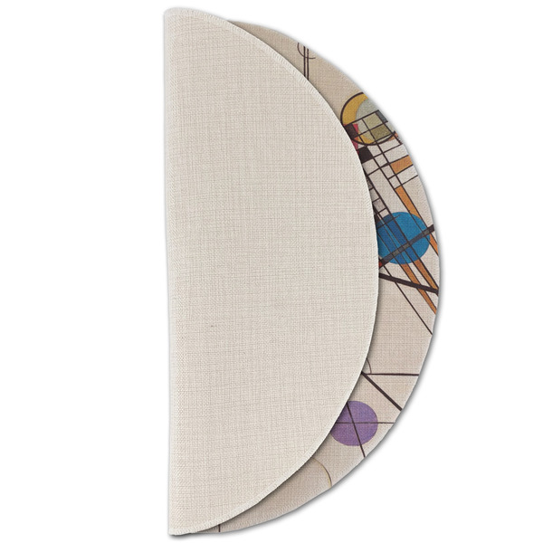 Kandinsky Composition 8 Round Linen Placemats - HALF FOLDED (single sided)