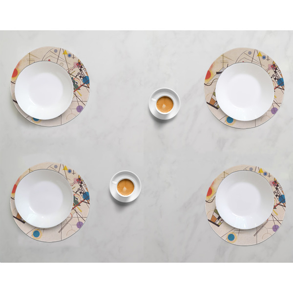 Kandinsky Composition 8 Round Linen Placemats - LIFESTYLE (set of 4)