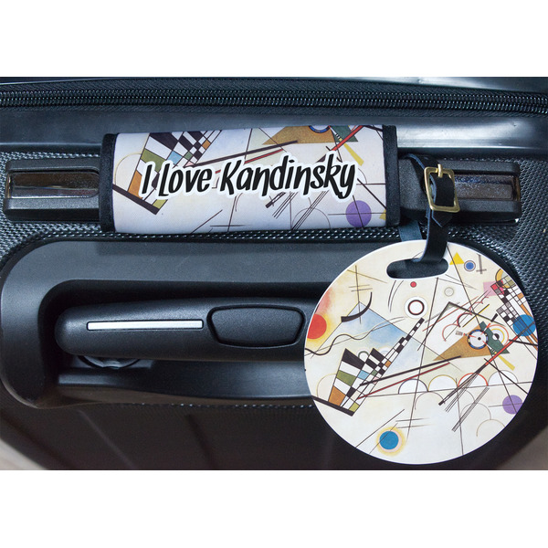Kandinsky Composition 8 Round Luggage Tag & Handle Wrap - In Context