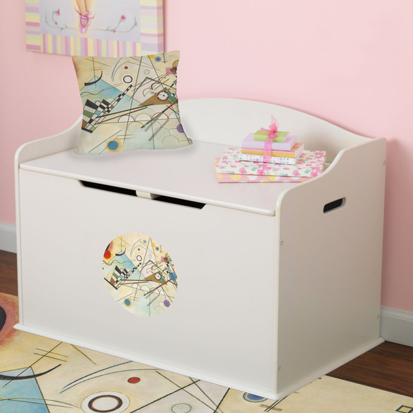Kandinsky Composition 8 Round Wall Decal on Toy Chest