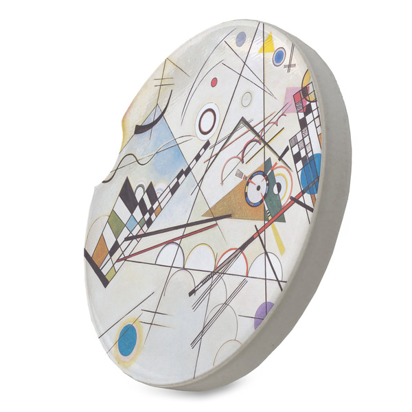 Kandinsky Composition 8 Sandstone Car Coaster - STANDING ANGLE
