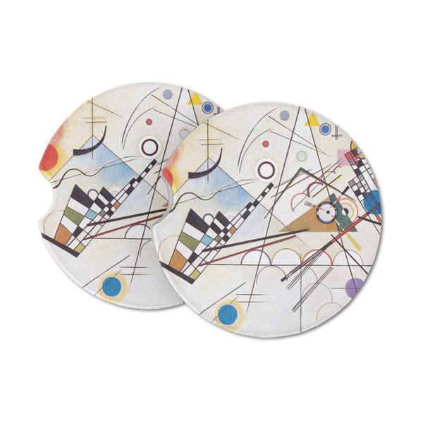 Custom Kandinsky Composition 8 Sandstone Car Coasters - Set of 2