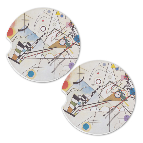 Kandinsky Composition 8 Sandstone Car Coasters - Set of 2