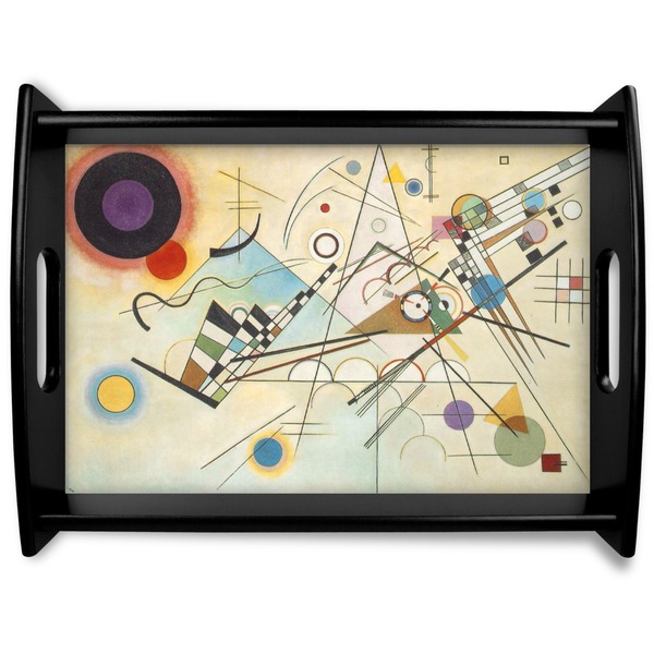Custom Kandinsky Composition 8 Black Wooden Tray - Large