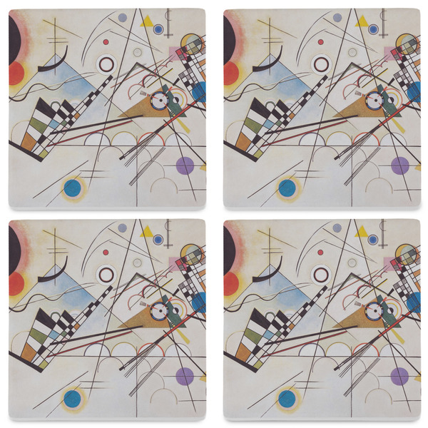 Kandinsky Composition 8 Set of 4 Sandstone Coasters - See All 4 View