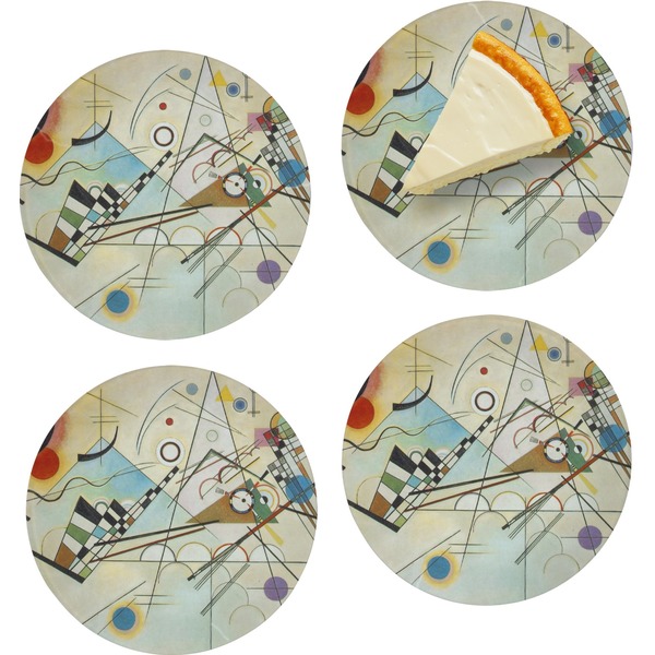 Custom Kandinsky Composition 8 Set of 4 Glass Appetizer / Dessert Plate 8"
