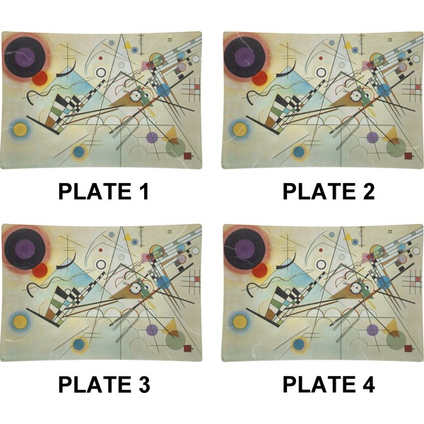 Kandinsky Composition 8 Set of Rectangular Appetizer / Dessert Plates (Approval)