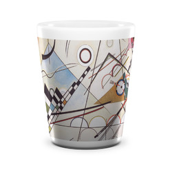 Kandinsky Composition 8 Ceramic Shot Glass - 1.5 oz - White - Set of 4