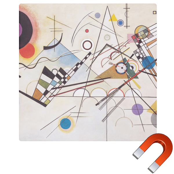 Custom Kandinsky Composition 8 Square Car Magnet - 6"