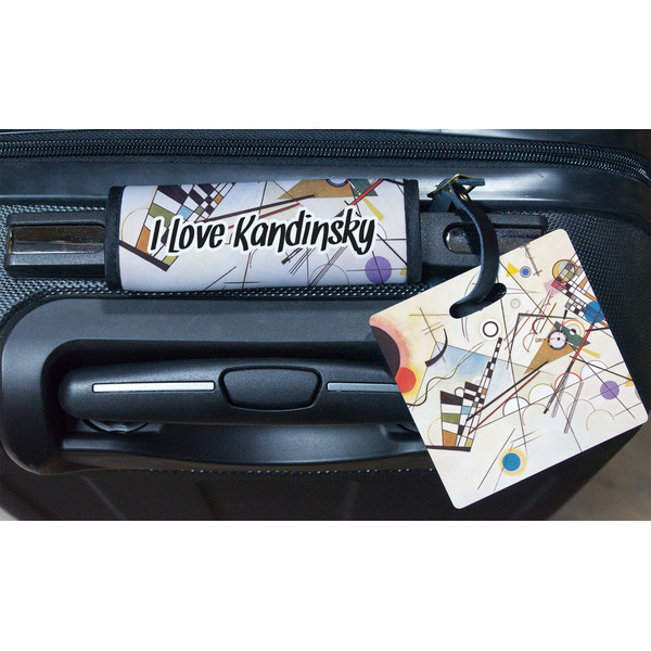 Kandinsky Composition 8 Square Luggage Tag & Handle Wrap - In Context