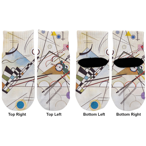 Kandinsky Composition 8 Toddler Ankle Socks - Double Pair - Front and Back - Apvl
