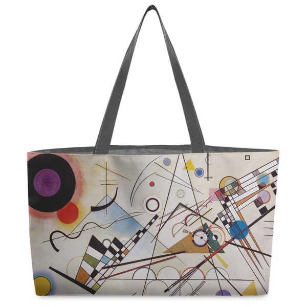 Custom Kandinsky Composition 8 Beach Totes Bag - w/ Black Handles
