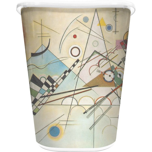 Custom Kandinsky Composition 8 Waste Basket - Single Sided (White)