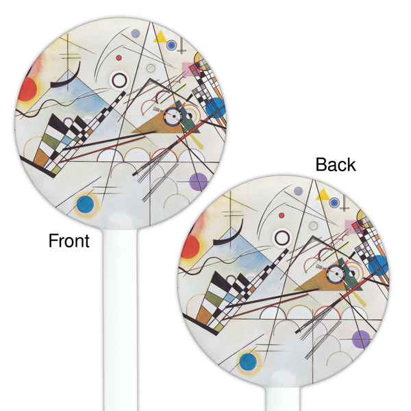 Kandinsky Composition 8 White Plastic 5.5" Stir Stick - Double Sided - Round - Front & Back