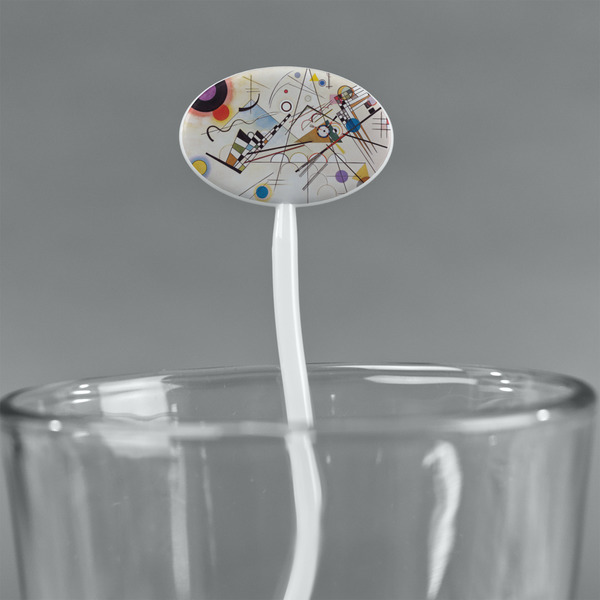 Kandinsky Composition 8 White Plastic 7" Stir Stick - Oval - Main