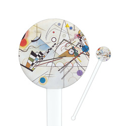 Kandinsky Composition 8 7" Round Plastic Stir Sticks - White - Single Sided