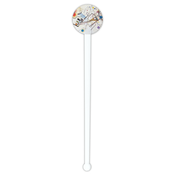 Kandinsky Composition 8 White Plastic 7" Stir Stick - Round - Single Stick