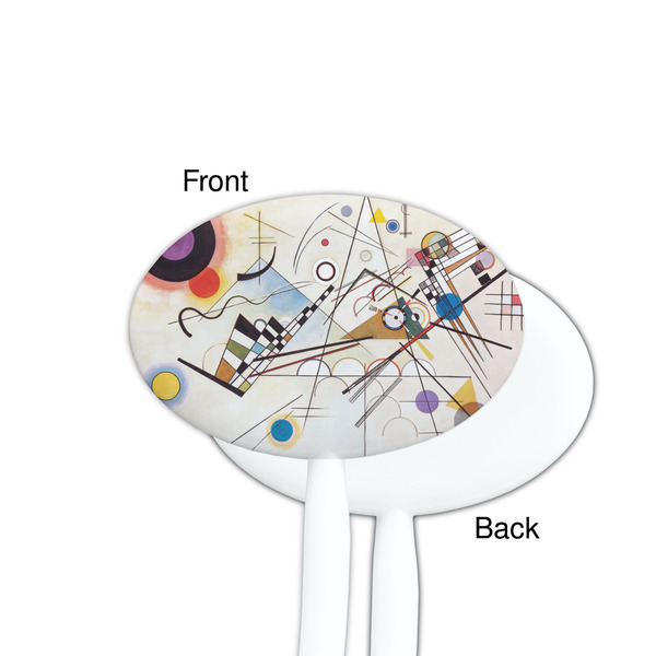 Kandinsky Composition 8 White Plastic 7" Stir Stick - Single Sided - Oval - Front & Back