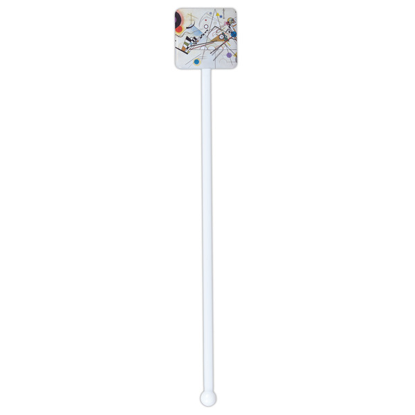 Kandinsky Composition 8 White Plastic Stir Stick - Double Sided - Square - Single Stick