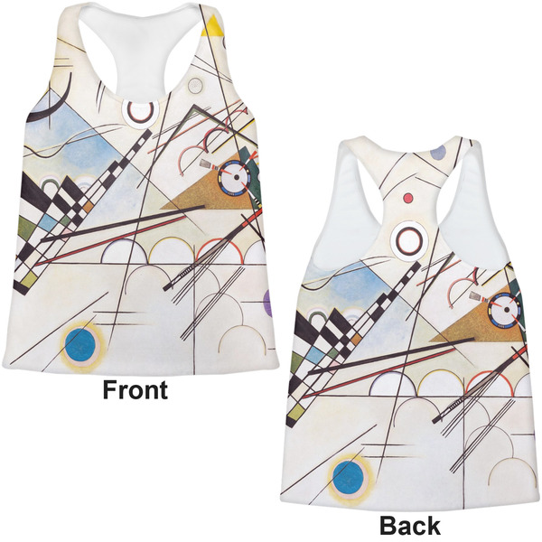 Kandinsky Composition 8 Womens Racerback Tank Tops - Medium - Front and Back
