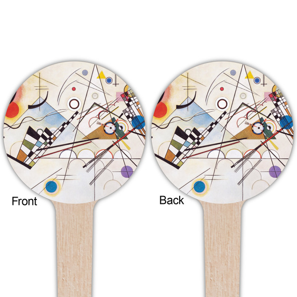 Kandinsky Composition 8 Wooden 4" Food Pick - Round - Double Sided - Front & Back