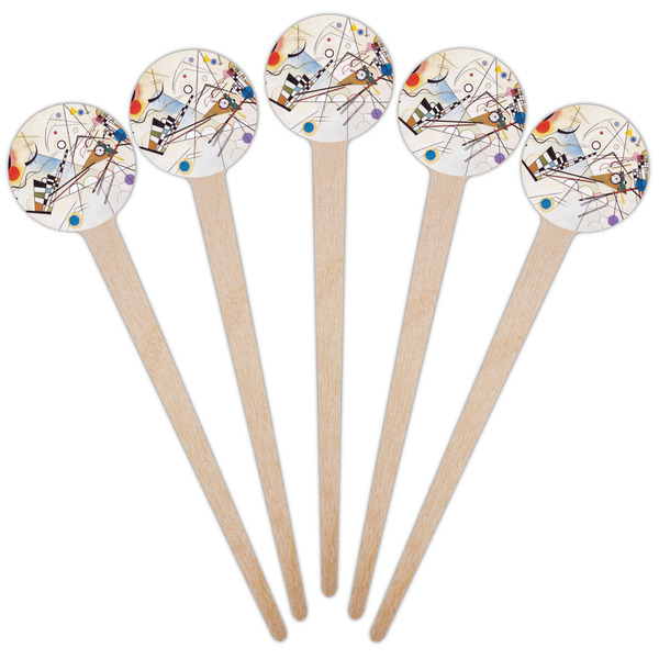 Kandinsky Composition 8 Wooden 4" Food Pick - Round - Fan View