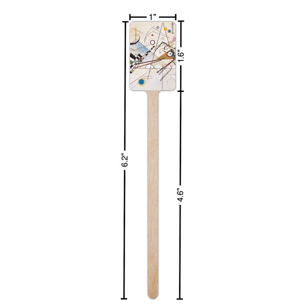 Kandinsky Composition 8 Wooden 6.25" Stir Stick - Rectangular - Dimensions